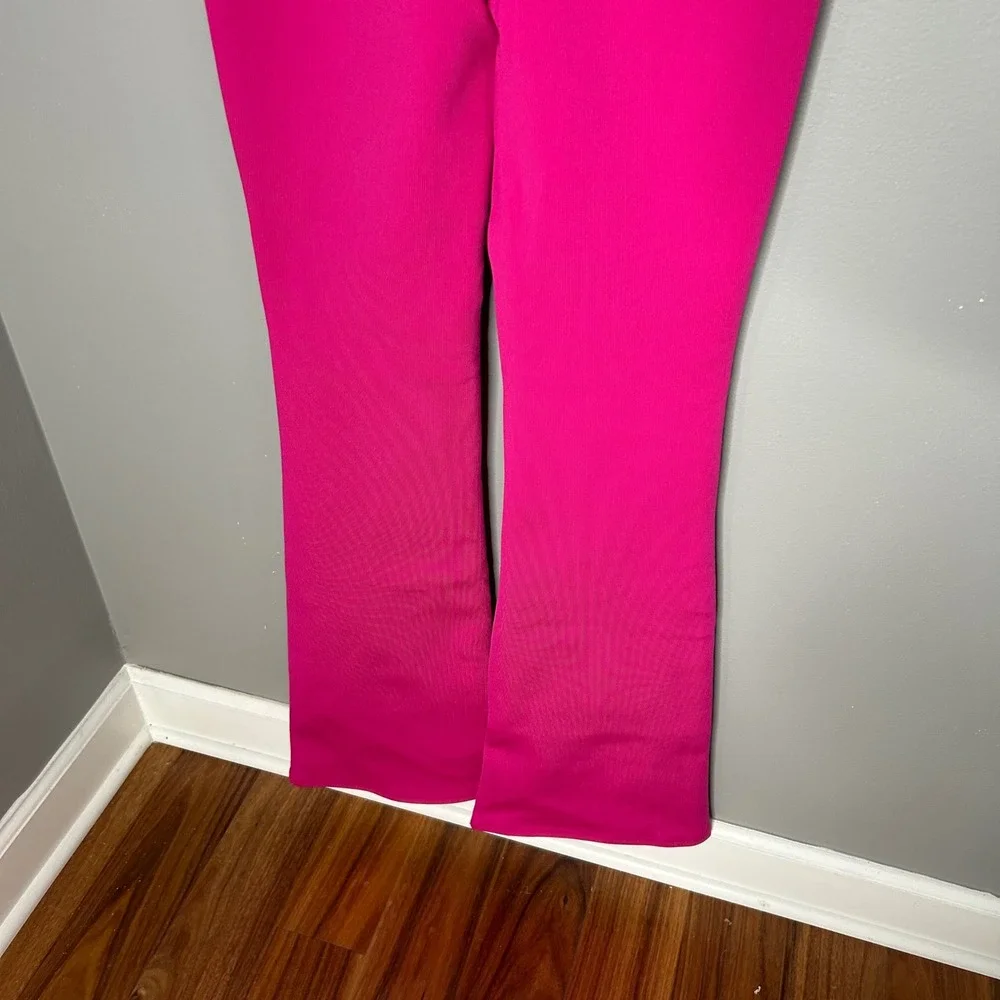 Fashion Nova‎ Misty Bandage Jumpsuit Magenta Pink Flare Leg Plunging V-Neck XS